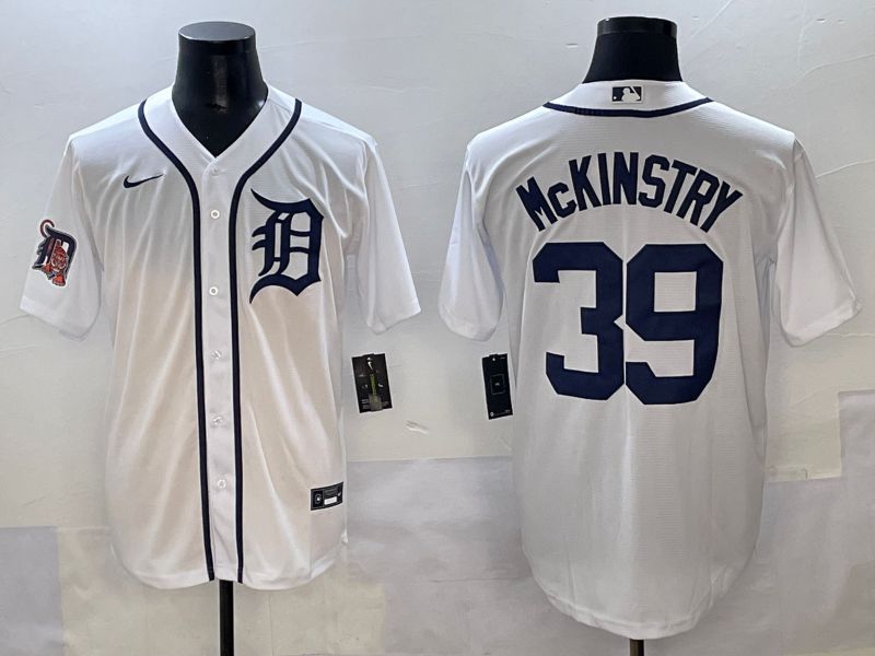 Men 2025 Detroit Tigers 39 Mckinstry White Game Nike MLB Jersey style 2